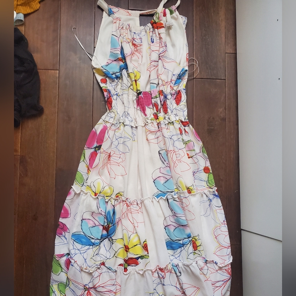 Bleecker 126 Long Dress Floral Multicolor Summer Dress Size 10 Womens Stunning